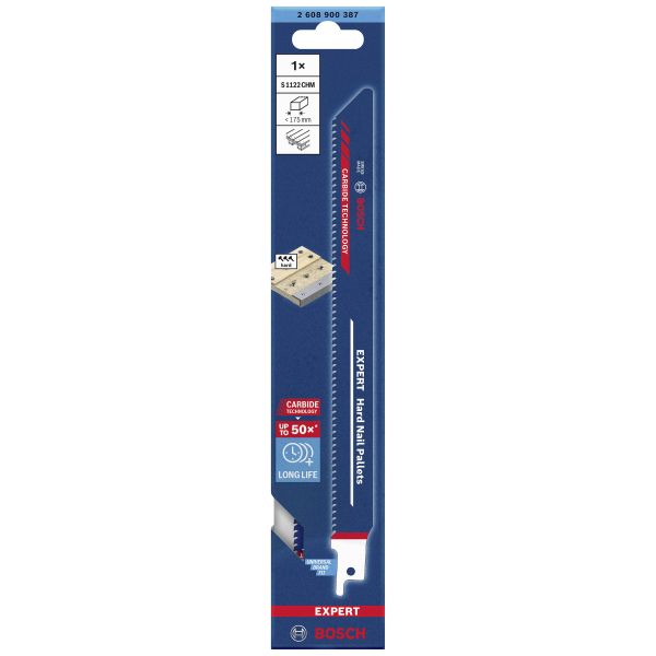 Пиляльне полотно Bosch Hard Nail Pallets S 1122 CHM, 225 мм (2608900387)