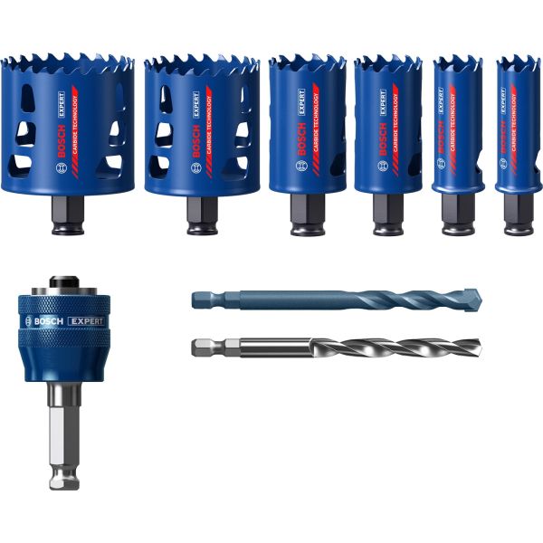 Набір коронок по міцним матеріалам Bosch Expert Tough Material, 22, 25, 35, 51, 60, 68 мм, 9 шт (2608900445)