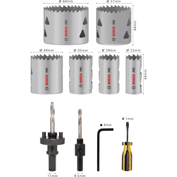 Набір коронок Bosch PRO Multi Material, 12 шт (2608900524)