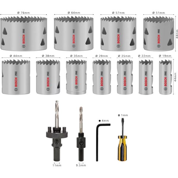 Набір коронок Bosch PRO Multi Material, 17 шт (2608900525)