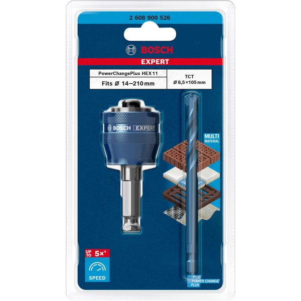 Перехідник Bosch Expert Power Change Plus 11 мм, свердло TCT 8.5x105 мм (2608900526)