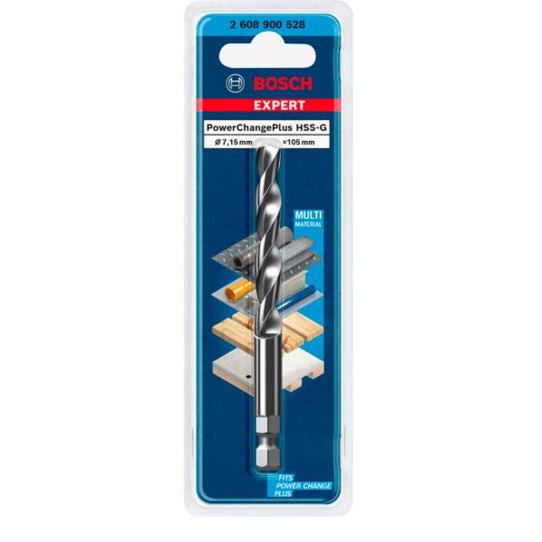 Центруюче свердло Bosch Expert Power Change Plus HSS-G 7.15x105 мм (2608900528)