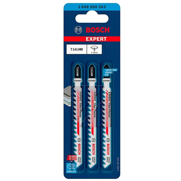 Полотно для лобзика Bosch Expert Fiber Plaster T 141 HM, 3 шт (2608900563)