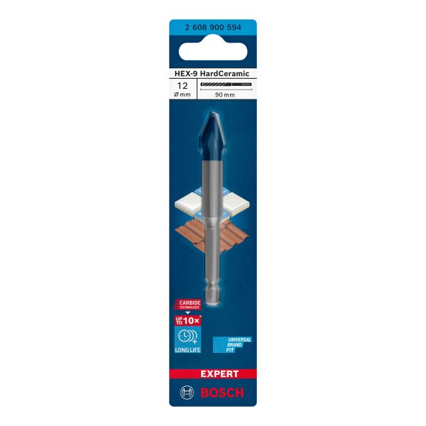 Свердло пікоподібне Bosch Expert HEX-9 Hard Ceramic, 12х90 мм (2608900594)