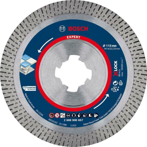 Алмазний диск відрізний Bosch Expert HardCeramic X-Lock 115x1.4x22.23 мм (2608900657)