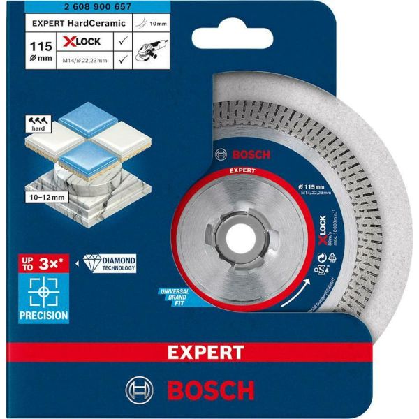 Алмазний диск відрізний Bosch Expert HardCeramic X-Lock 115x1.4x22.23 мм (2608900657)