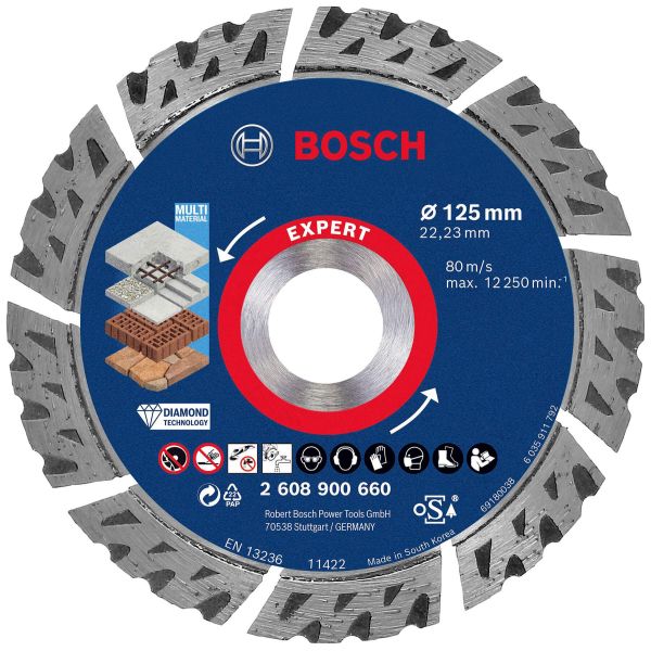 Алмазний відрізний диск Bosch Expert MultiMaterial, 125x2,2х22,23 мм (2608900660)