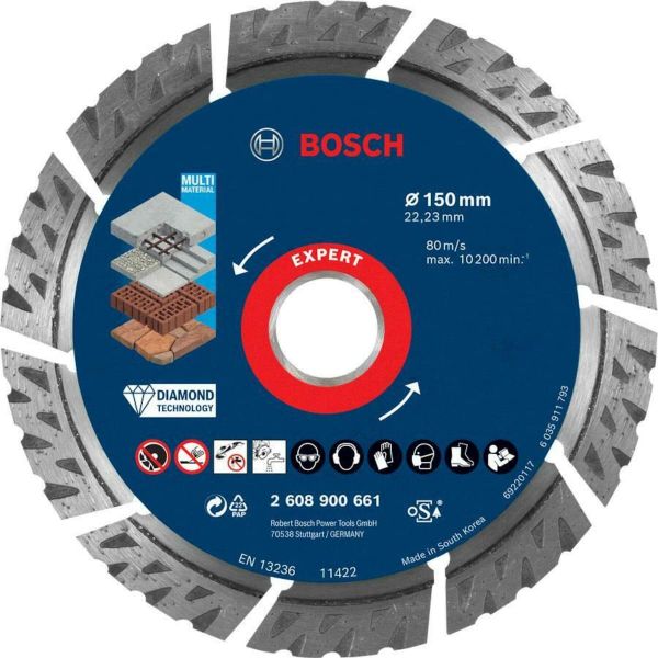 Алмазний відрізний диск Bosch Expert MultiMaterial, 150x2.4х22.23 мм (2608900661)
