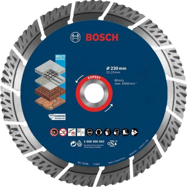 Алмазний відрізний диск Bosch Expert MultiMaterial, 230x2.4х22.23 мм (2608900663)