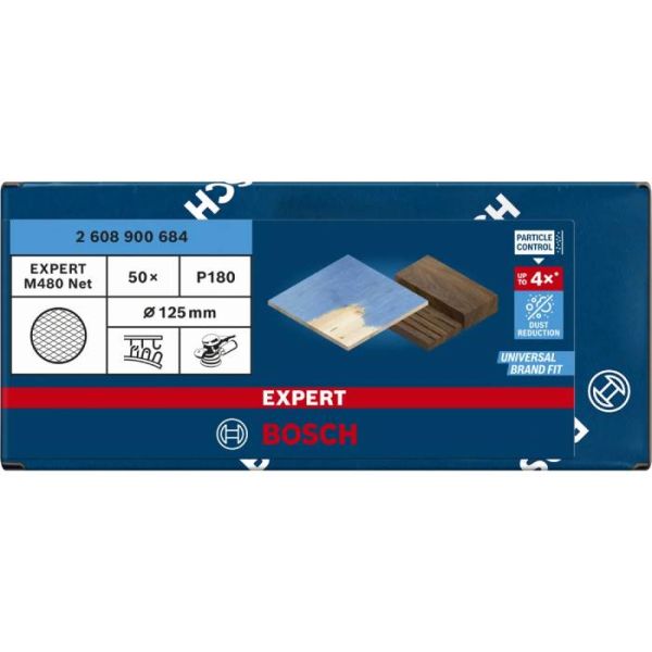 Шліфувальний круг Bosch Expert M480 для ексцентрикових шліфмашин 125 мм G180, 50 шт (2608900684)