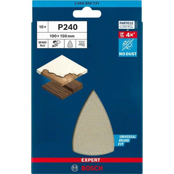 Шліфувальна сітка Bosch Expert M480, 100x150 мм, G 240, 10 шт (2608900731)