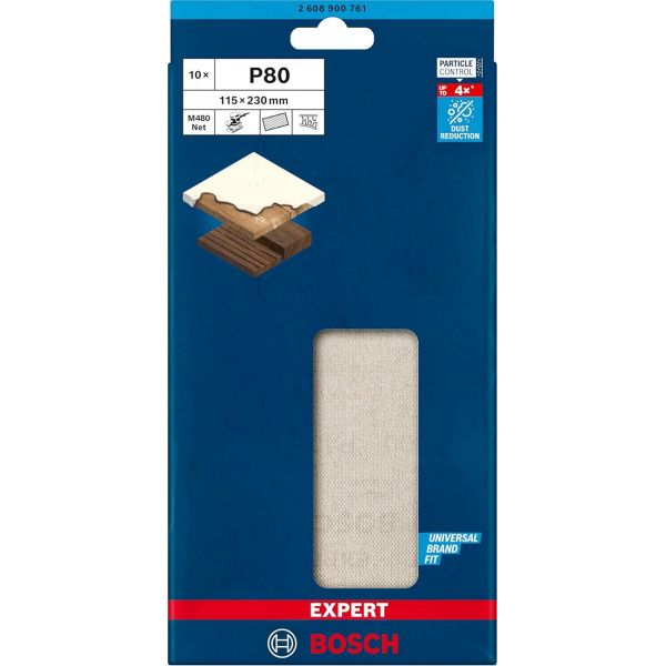 Шліфувальна сітка Bosch Expert M480 Net 115х230 мм P80, 10 шт (2608900761)