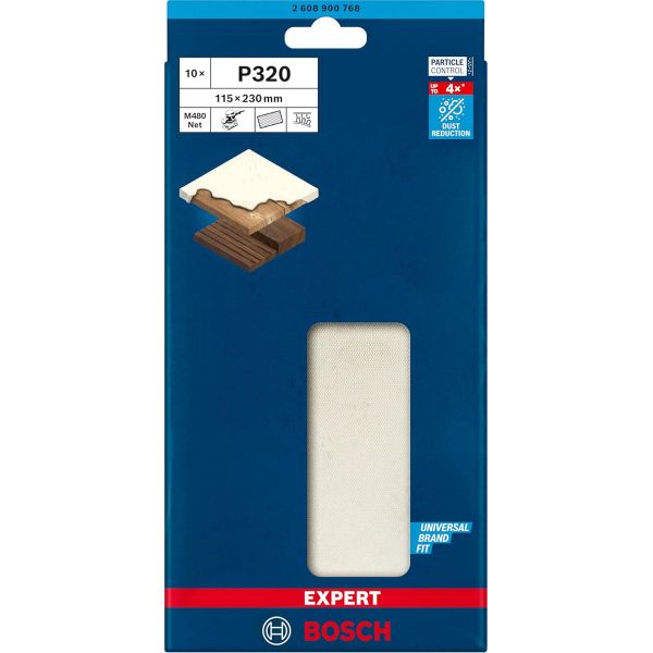 Шліфувальна сітка Bosch Expert M480 Net 115х230 мм P320, 10 шт (2608900768)
