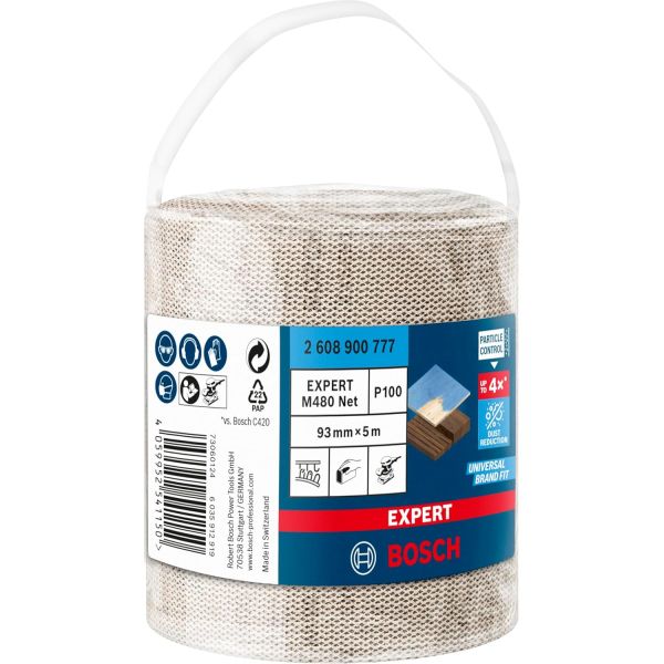 Рулон шліфувальної сітки Bosch Expert M480 Net, 93 мм, 5 м, P100 (2608900777)