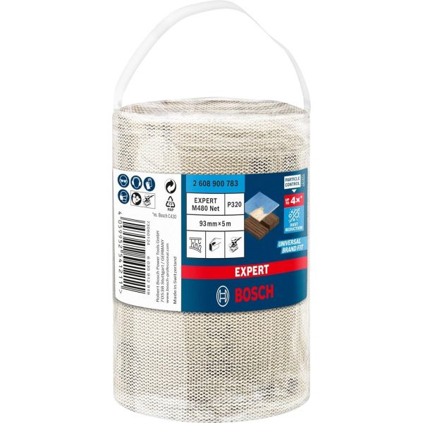 Рулон шліфувальної сітки Bosch Expert M480 Net, 93 мм, 5 м, P320 (2608900783)