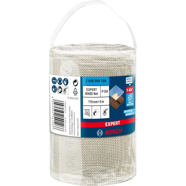 Рулон шліфувальної сітки Bosch Expert M480 Net, 115 мм, 5 м, P150 (2608900788)