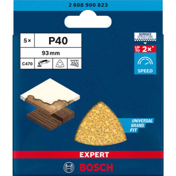 Шліфлисти Bosch Expert C470, Р40, 93 мм, 5 шт (2608900823)