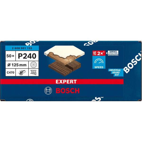 Шліфлист Bosch Expert C470 125 мм, P240, 50 шт (2608901132)