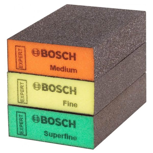 Губки шліфувальні Bosch S471 Expert 69х97х26 мм, M, F, SF, 3 шт (2608901175)