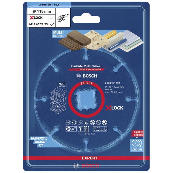 Круг відрізний Bosch Expert Carbide Multi Wheel X-Lock 115x22.23 мм (2608901192)