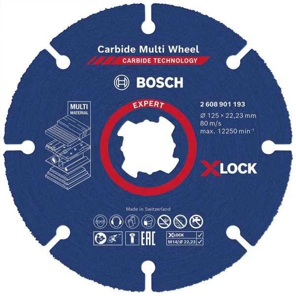 Круг відрізний Bosch Expert Carbide Multi Wheel X-Lock 125x22.23 мм, 10 шт (2608901195)