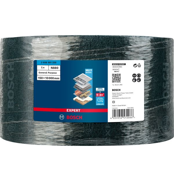 Шліфстрічка Bosch Expert N880 в рулоні 150 мм 10 м дуже дрібна GP (2608901239)