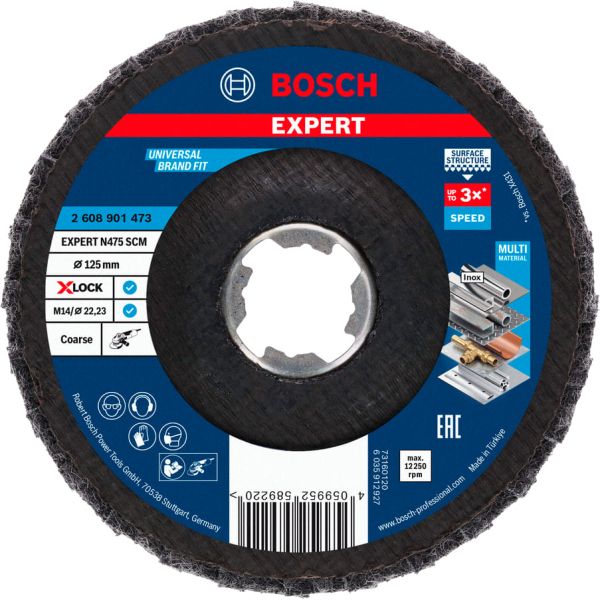 Пелюстковий шліфкруг Bosch Expert N475 SCM X-LOCK, 125х22.23 мм, виконання велике (2608901473)