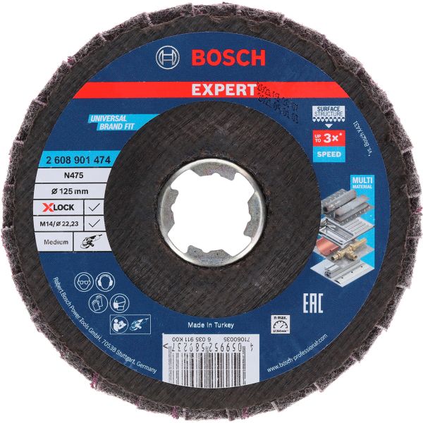 Пелюстковий шліфкруг Bosch Expert N475 SCM X-LOCK, 125х22.23 мм, виконання середнє (2608901474)