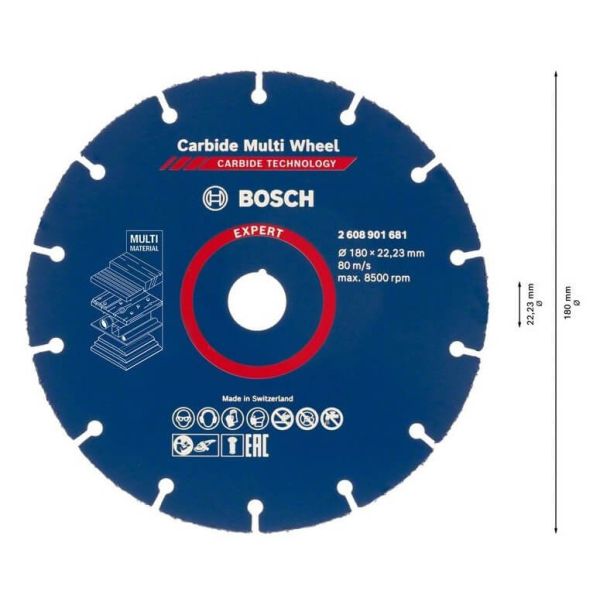 Круг відрізний Bosch Expert Carbide Multi Wheel 180x22.23 мм (2608901681)
