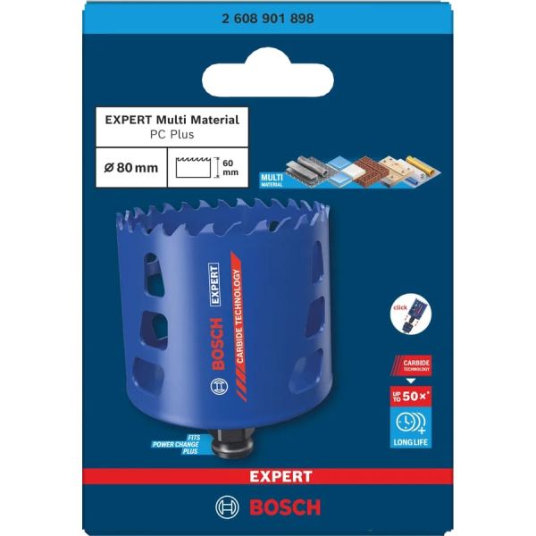 Коронка Bosch Expert Multi Material Power Change Plus Hole Saw 80х60 мм (2608901898)