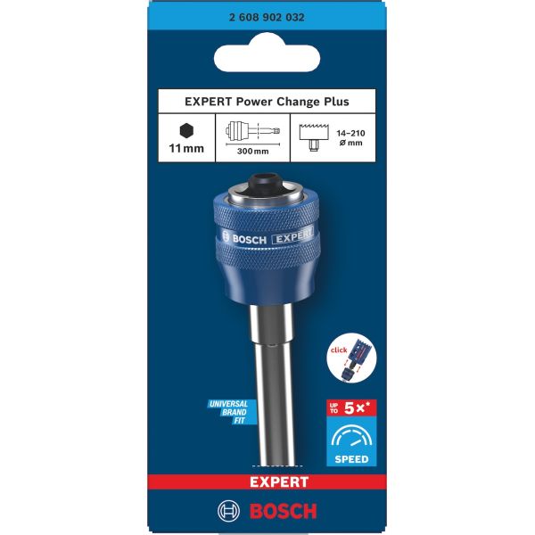 Подовжувач з адаптером Bosch Expert Power Change Plus 300 мм HEX 11 мм (2608902032)