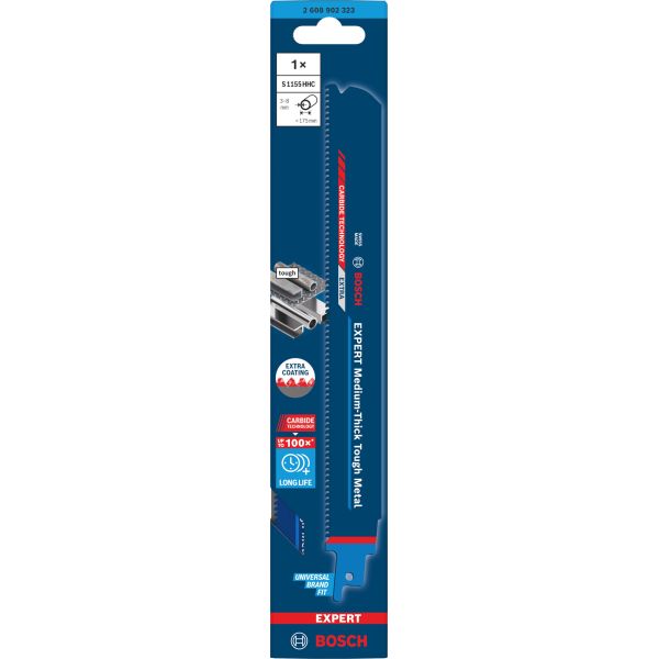 Пиляльне полотно Bosch Expert Medium-Thick Tough Metal S1155HHC, 225 мм (2608902323)