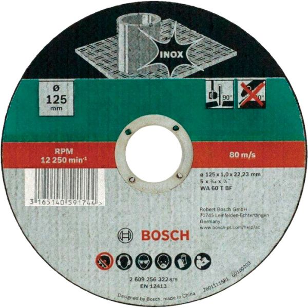 Круг відрізний Bosch INOX WA 60 T BF, 125?1,6 мм (2609256323)