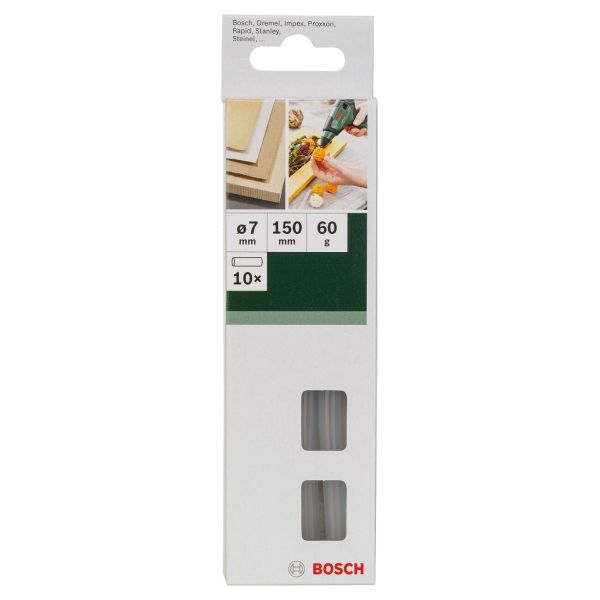 Клейові стрижні прозорі Bosch Cristal 7х150 мм, 10 шт (2609256A04)