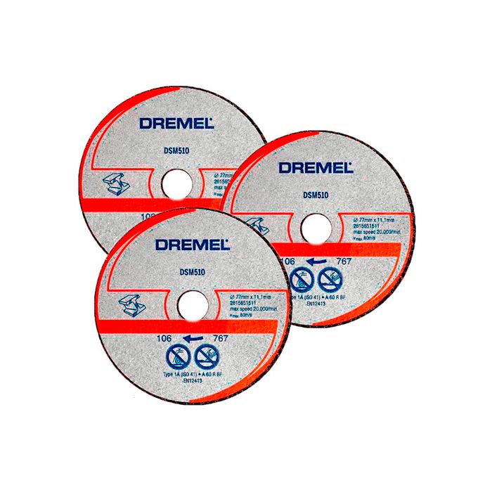 Отрезной диск по металлу и пластику Dremel DSM510, 3 шт (2615S510JB)