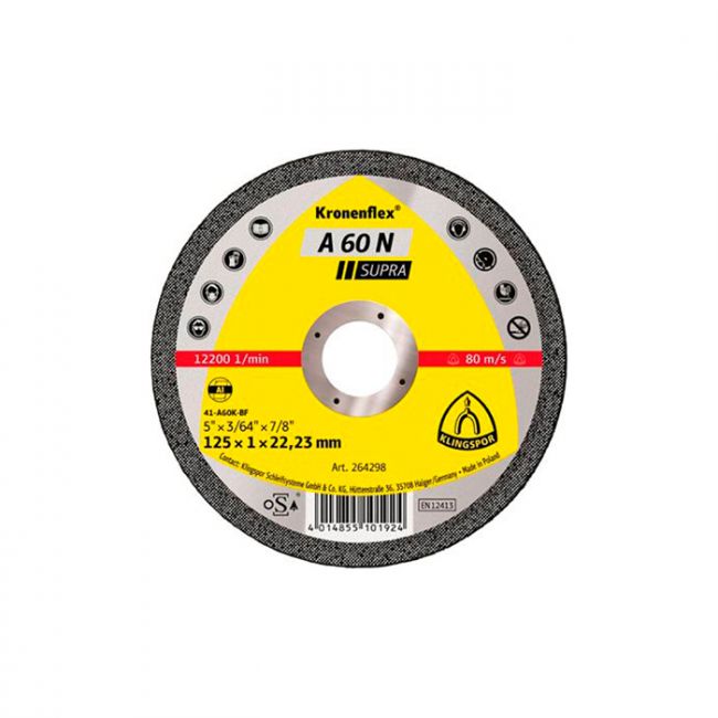 Отрезной круг Kronenflex Klingspor SUPRA A60N 125X1X22,23 (264298)