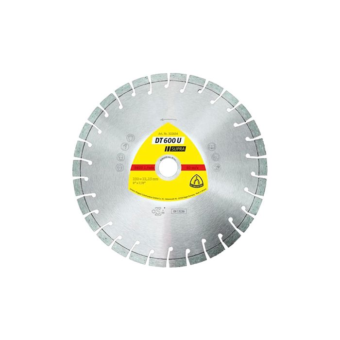 Алмазный отрезной круг Klingspor SUPRA DT600U 125X2,4X22,23/15K/9 (322631)