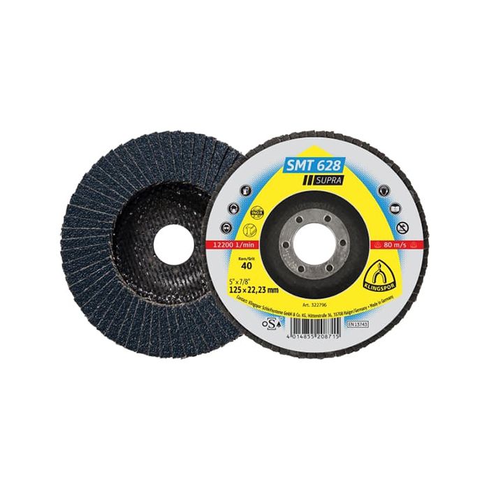 Круг лепестковый торцевой (КЛТ) Klingspor SMT628 CS461X P60 125X22,23 (322798)