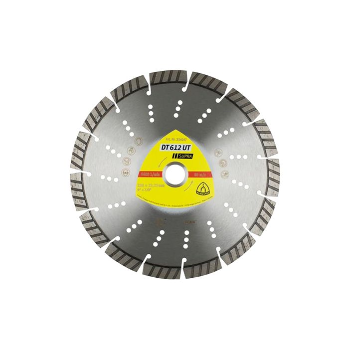 Алмазный отрезной круг Klingspor SUPRA DT612UT 230X2,6X22,23/15ST/12 (334047)