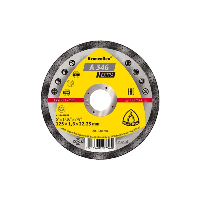 Отрезной круг Kronenflex Klingspor EXTRA A346EX 115X1,6X22,23 (340936)