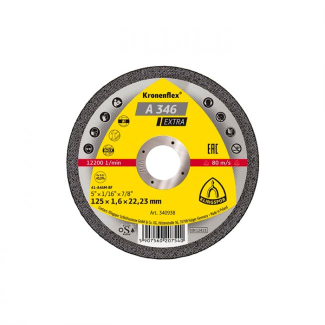 Отрезной круг Kronenflex Klingspor EXTRA A346EX 115X1,6X22,23 (340936)