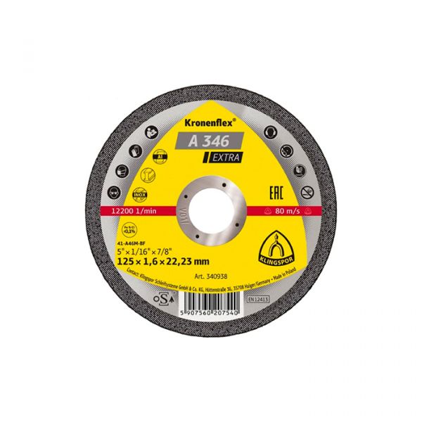 Отрезной круг Kronenflex Klingspor EXTRA A346EX 125X1,6X22,23 (340938)