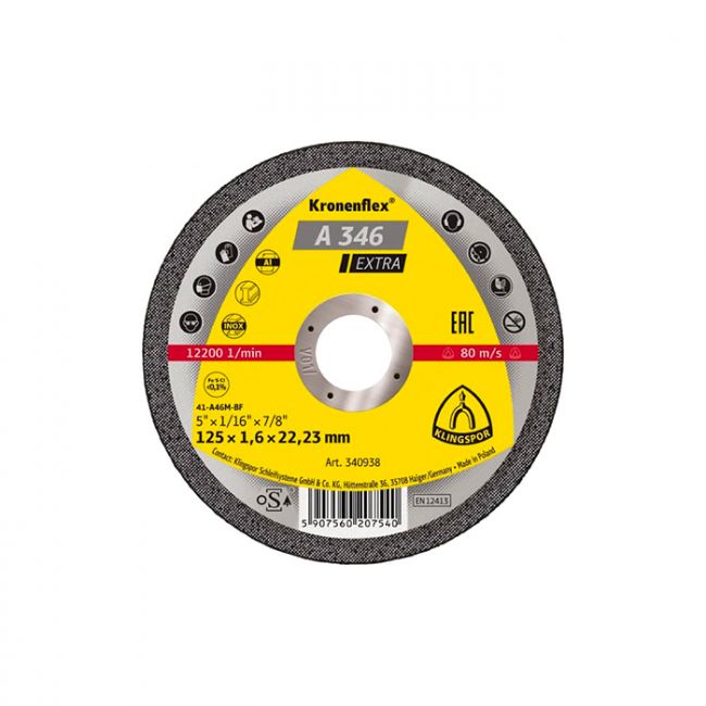Отрезной круг Kronenflex Klingspor EXTRA A346EX 125X1,6X22,23 (340938)
