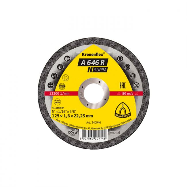 Отрезной круг Kronenflex Klingspor SUPRA A646R 230X1,9X22,23 (340943)
