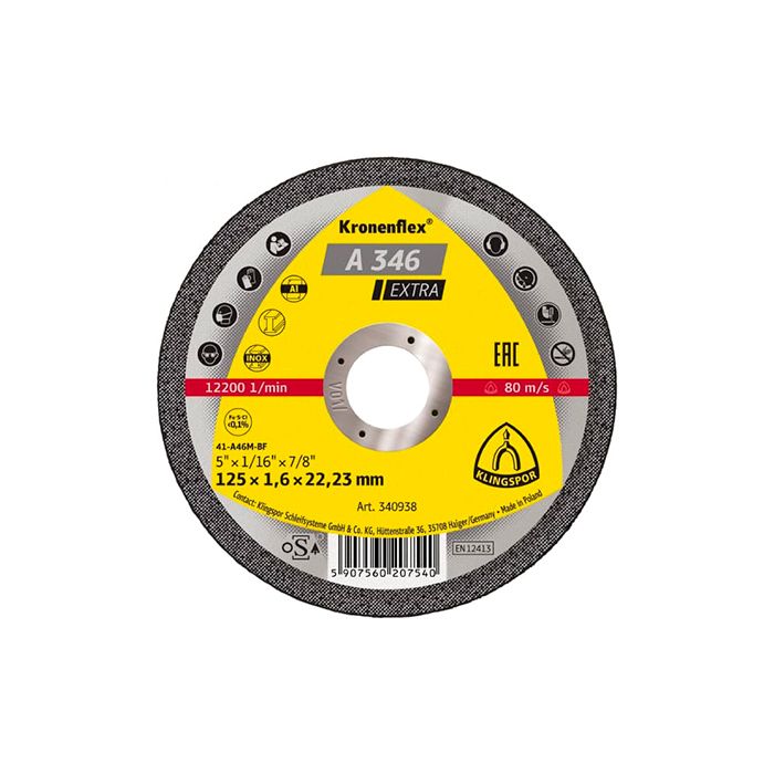 Отрезной круг Kronenflex Klingspor EXTRA A346EX 180X1,6X22,23 (340950)