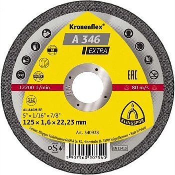 Отрезной круг Kronenflex Klingspor EXTRA A346EX 180X1,6X22,23 (340950)