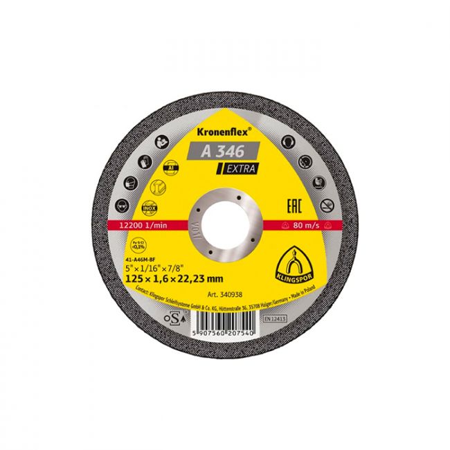 Отрезной круг Kronenflex Klingspor EXTRA A346EX 180X1,6X22,23 (340950)