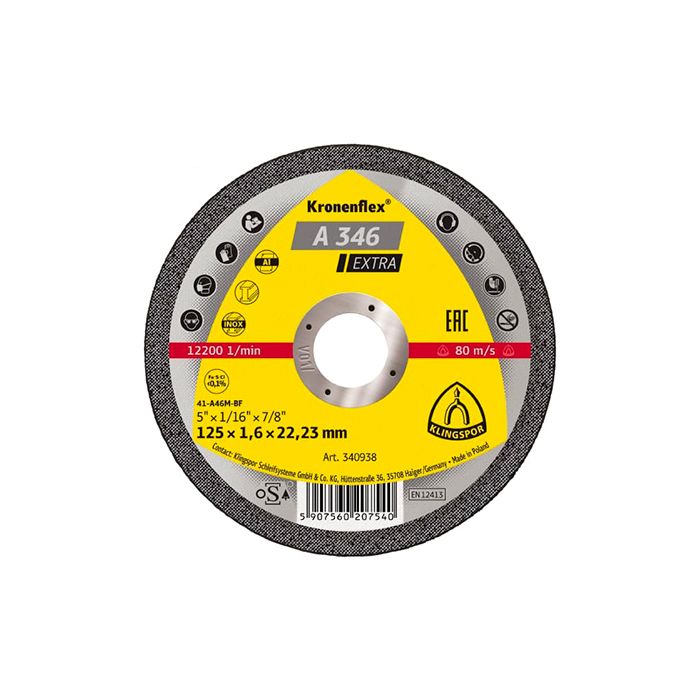 Отрезной круг Kronenflex Klingspor EXTRA A346EX 230X1,9X22,23 (340952)
