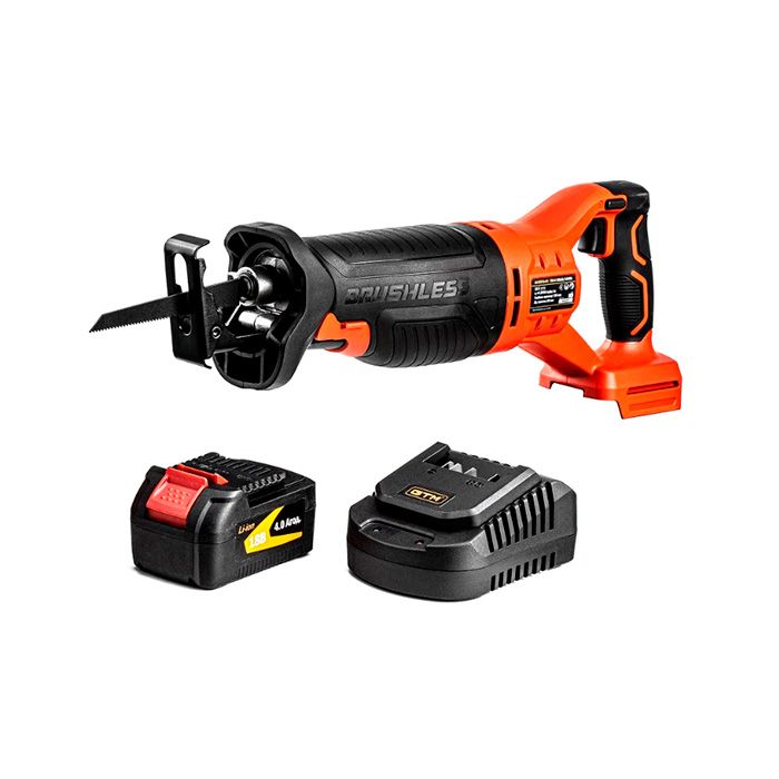 Акумуляторна шабельна пила GTM RS18/150BL безщіткова + АКБ і ЗП (RS18/150BL_KIT) (3609)