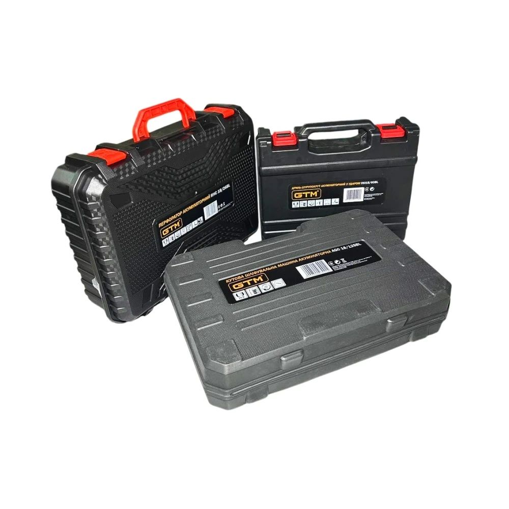 Набір акумуляторного інструменту GTM 18V КШМ AGC18/125BL, шурупокрут DSI18/60BL, перфоратор RHC18/26BL, ліхтар FLС18/1500 (PROMO_5) (3943)